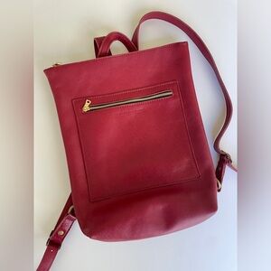 Portland Leather Goods - Cranberry Laptop Backpack with rare hide mark 🍓🍒